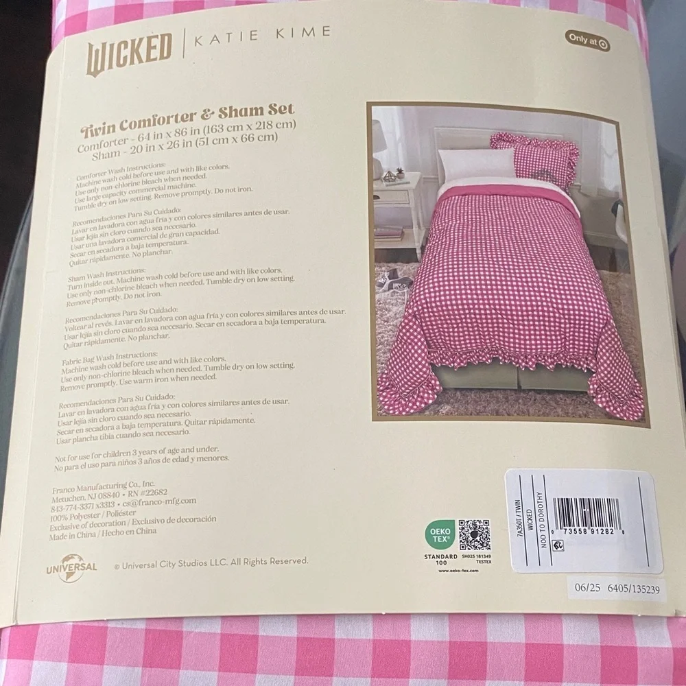 Katie Kime Wicked Pink Twin Comforter & Sham Set